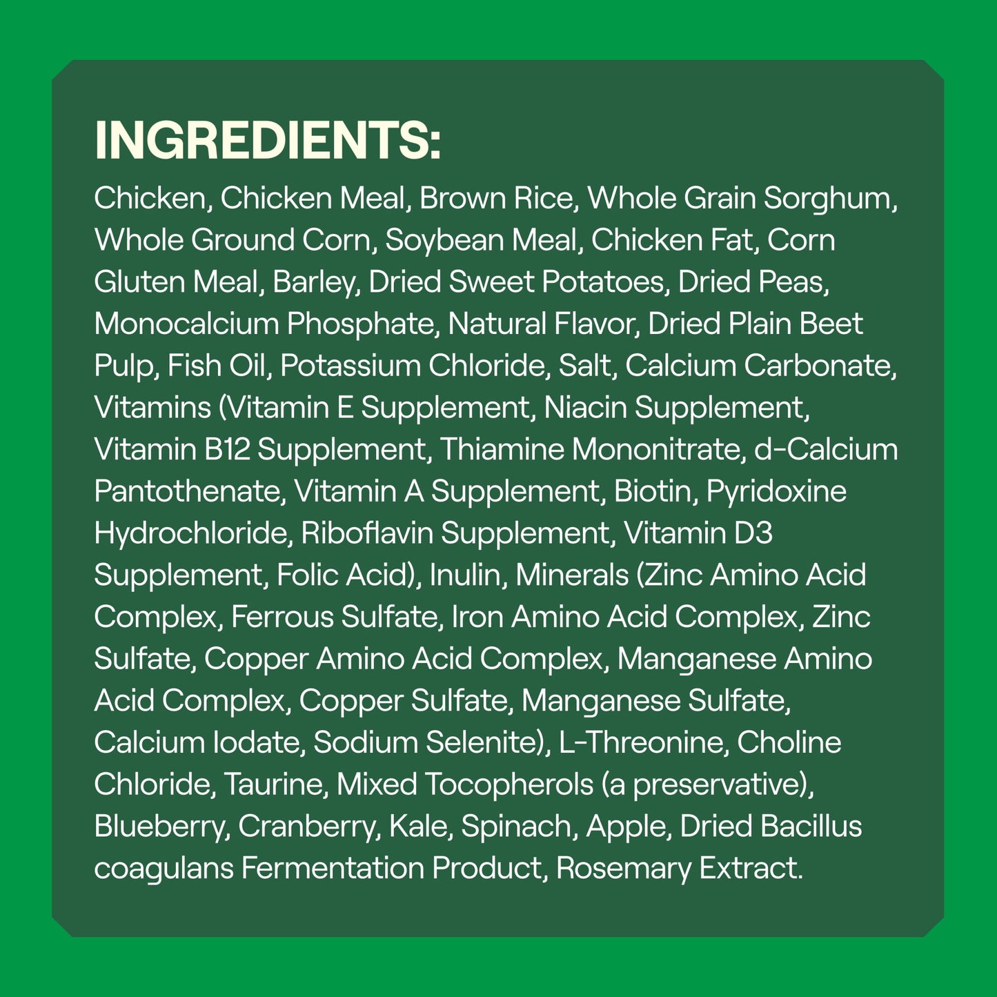 Goodlands Cage-Free Chicken & Vegetable Flavor, Dry Adult Dog Food with Probiotics, 14 lb Bag