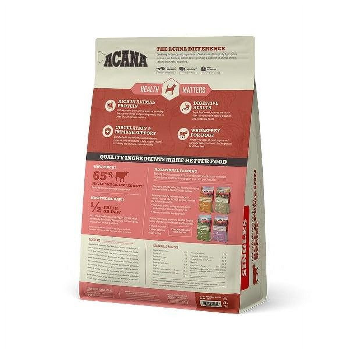 ACANA Singles, Beef and Pumpkin Recipe, Limited Ingredient Diet Dry Dog Food 25 lb