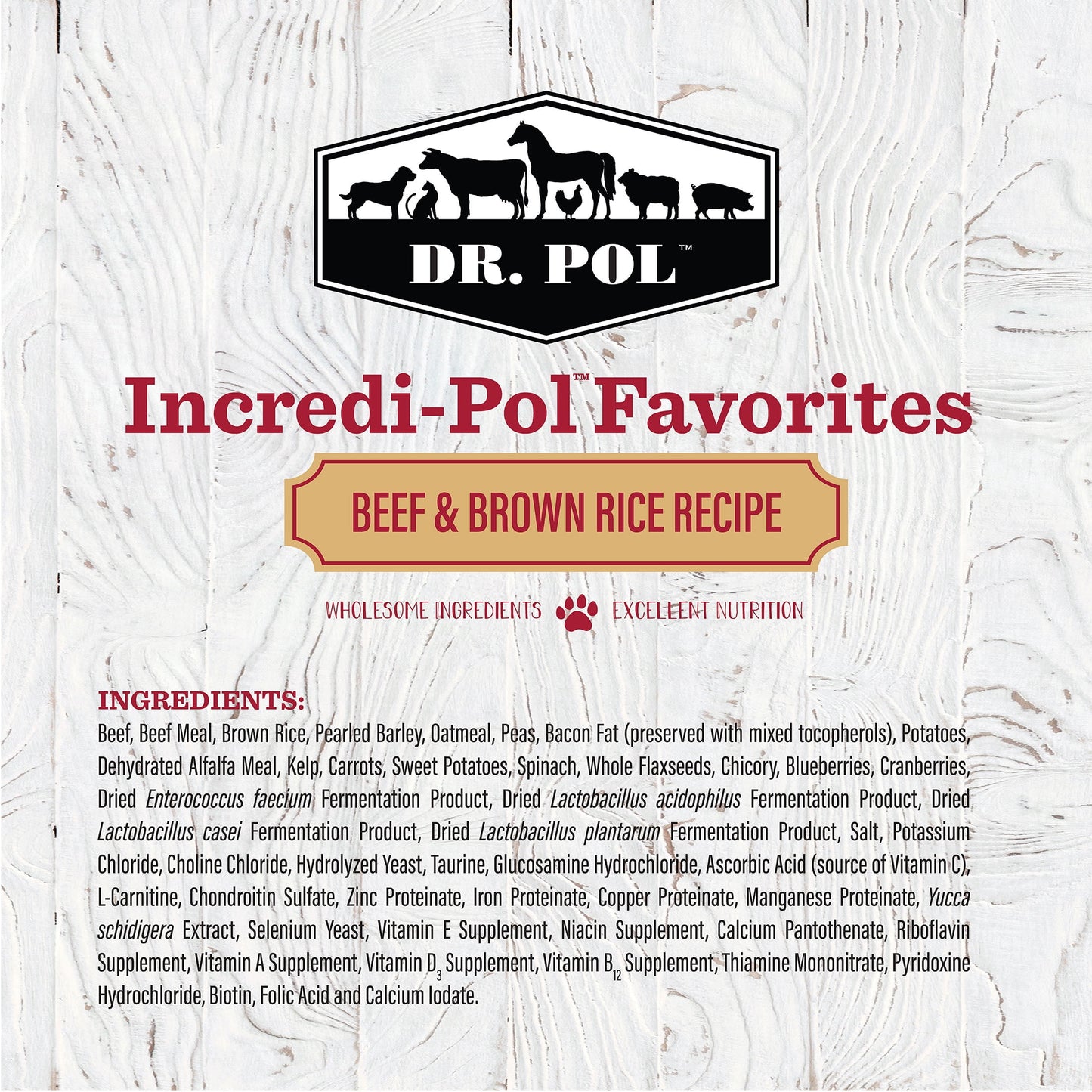 Dr. Pol Incredi-Pol Favorites Beef and Brown Rice Recipe Dog Food - 6lb