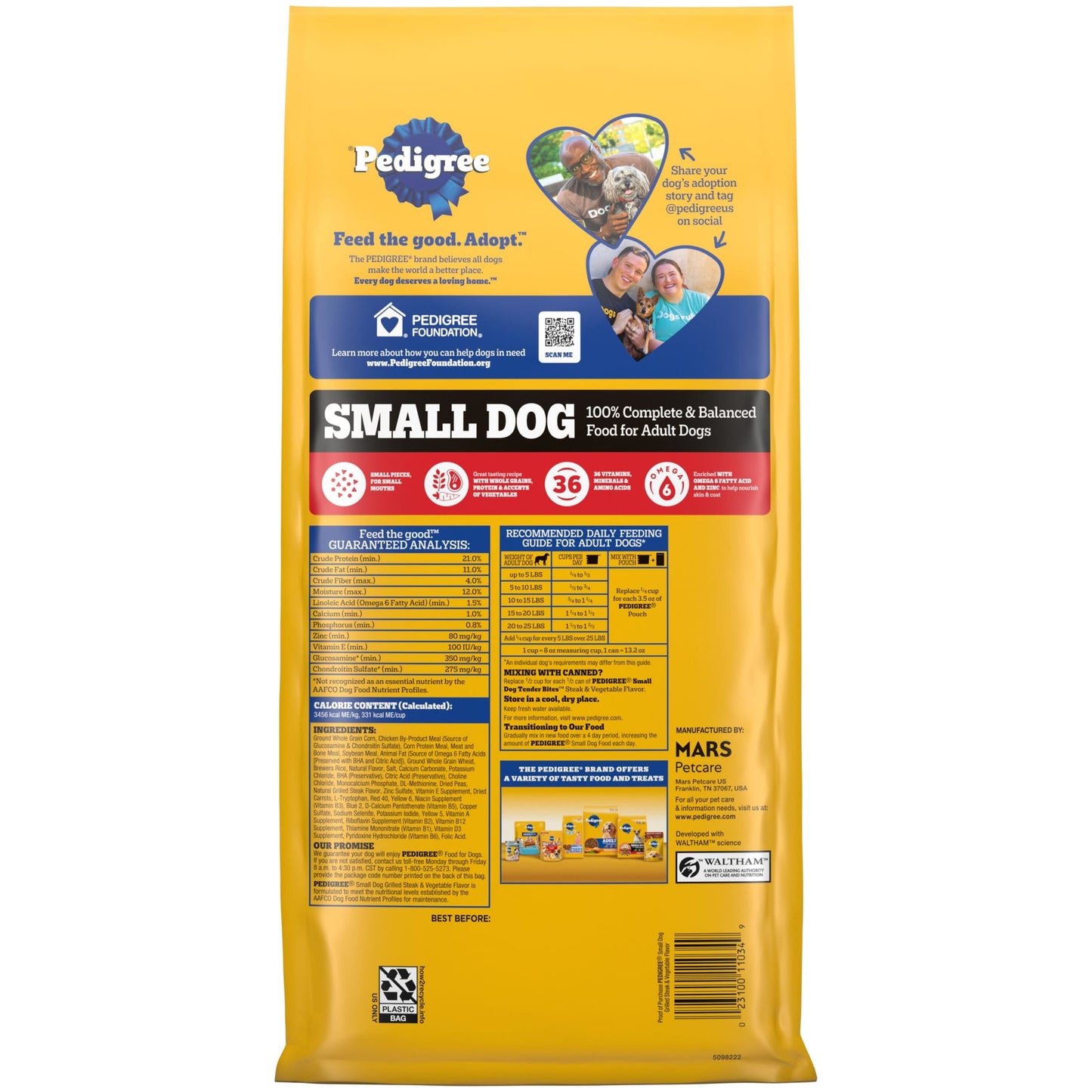 Pedigree Complete Nutrition Grilled Steak And Vegetable Dry Dog Food, 3.5 Lb Bag
