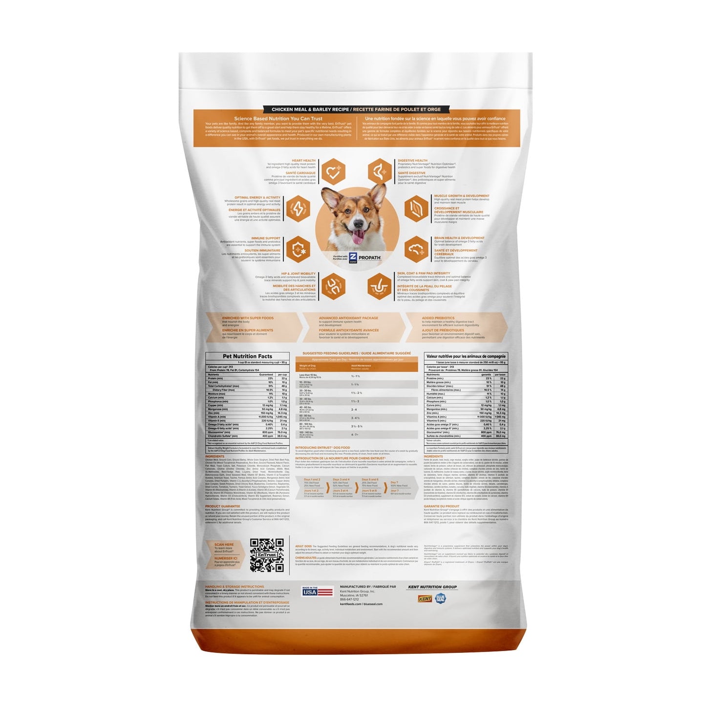 EnTrust Premium Adult Dog Food for Weight Control Chicken Meal and Barley Recipe 33lbs