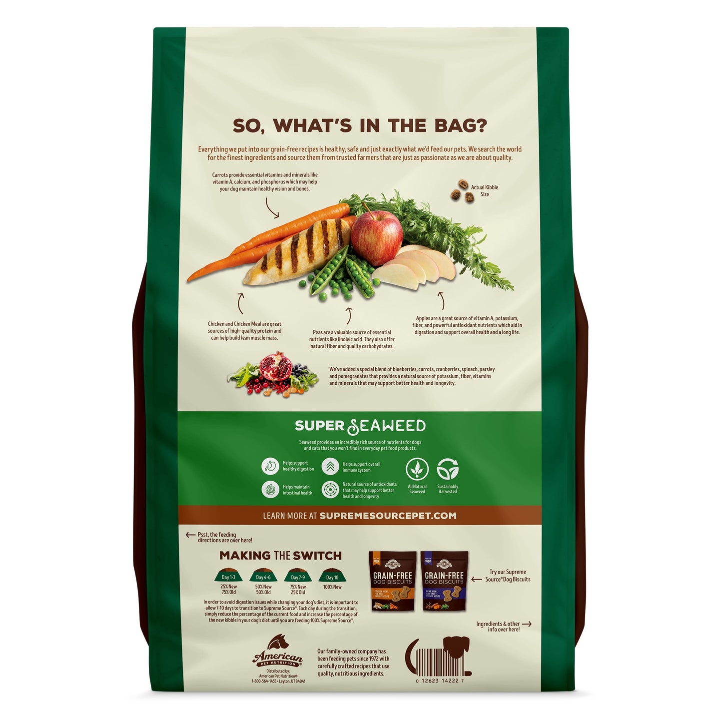 Supreme Source Grain-Free Chicken, Apple & Carrot Recipe Dry Dog Food, 11lb Bag