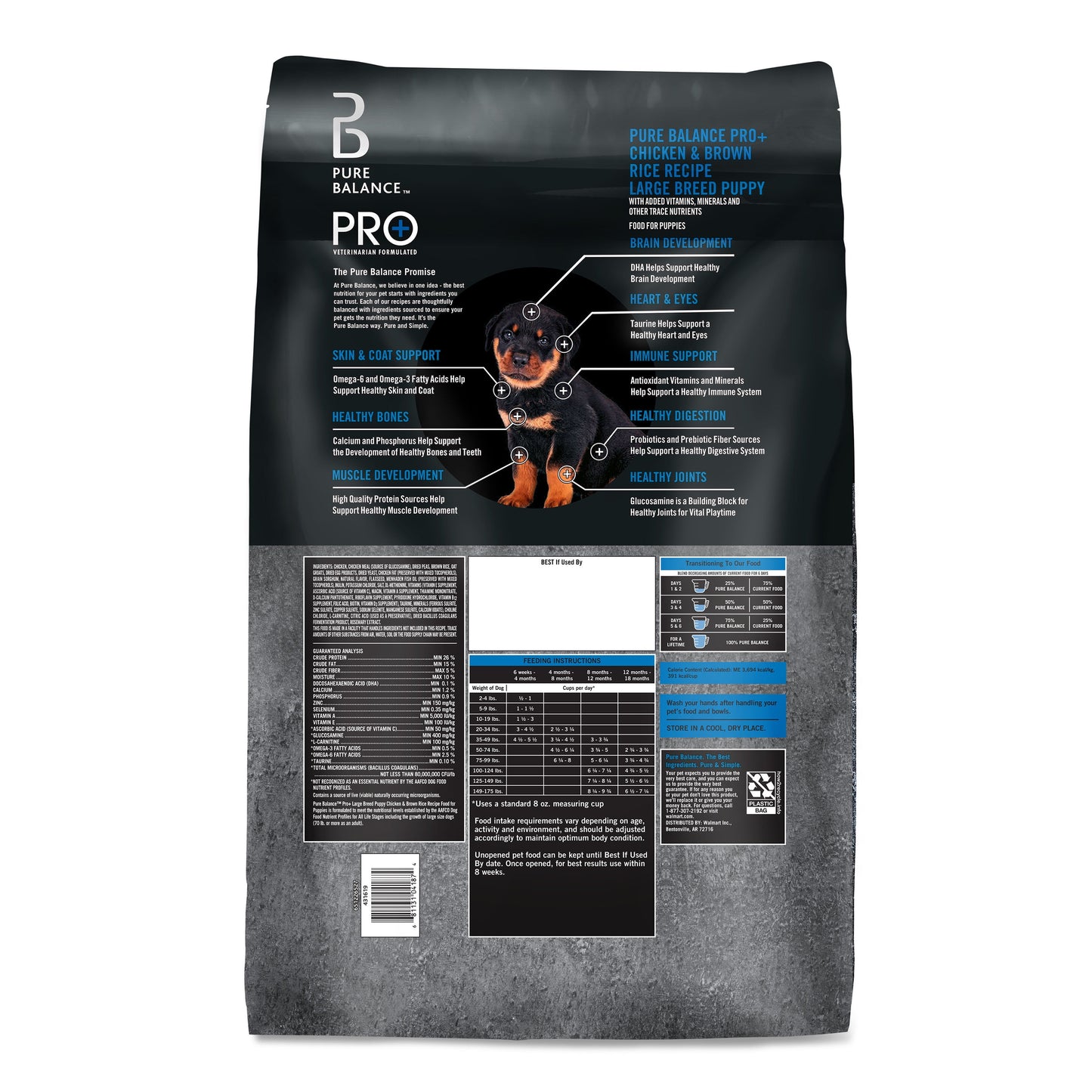 Pure Balance Pro+ Chicken and Brown Rice Large Breed Puppy Food, 16 lbs