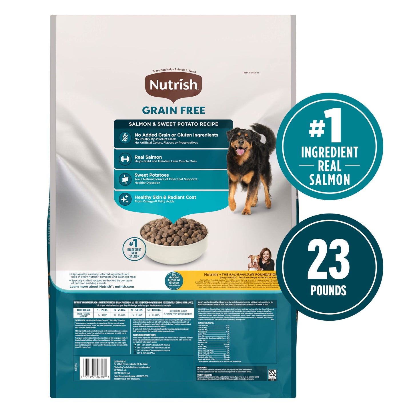 Nutrish Grain Free Salmon & Sweet Potato Recipe Dry Dog Food, 23 lb. Bag (Rachael Ray)
