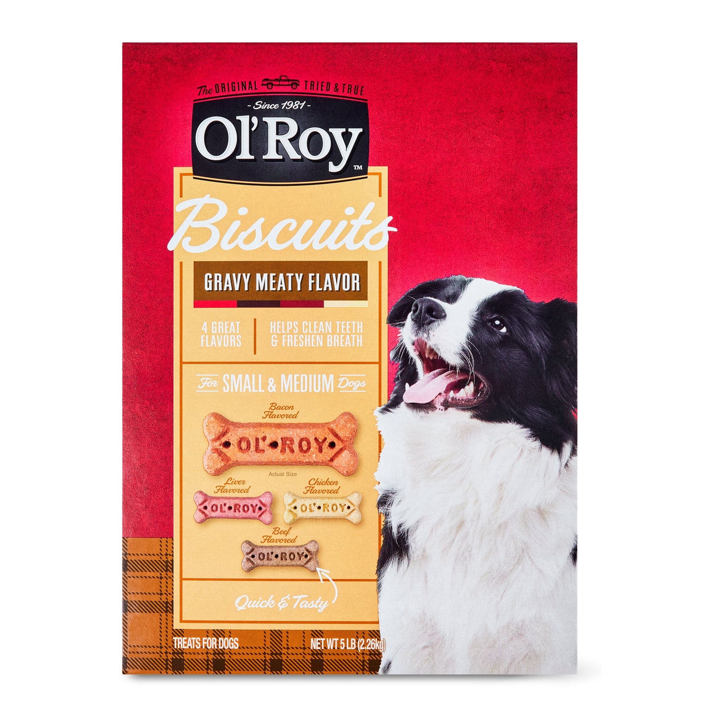 Ol' Roy Biscuits Gravy Meaty Flavor Dog Treats for Small and Medium Dogs, 5 lb
