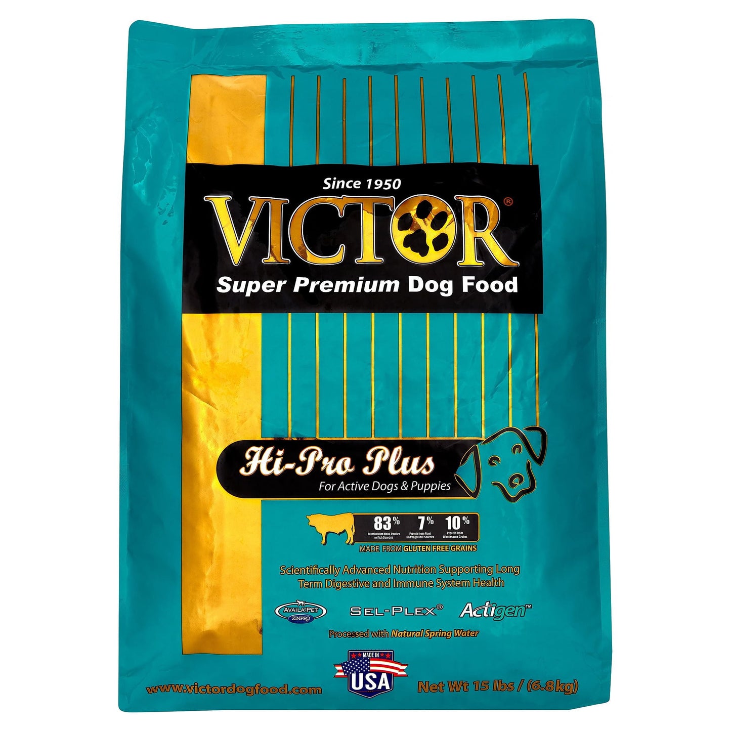Victor Hi-Pro Plus Formula Dry Dog Food, 15 lb