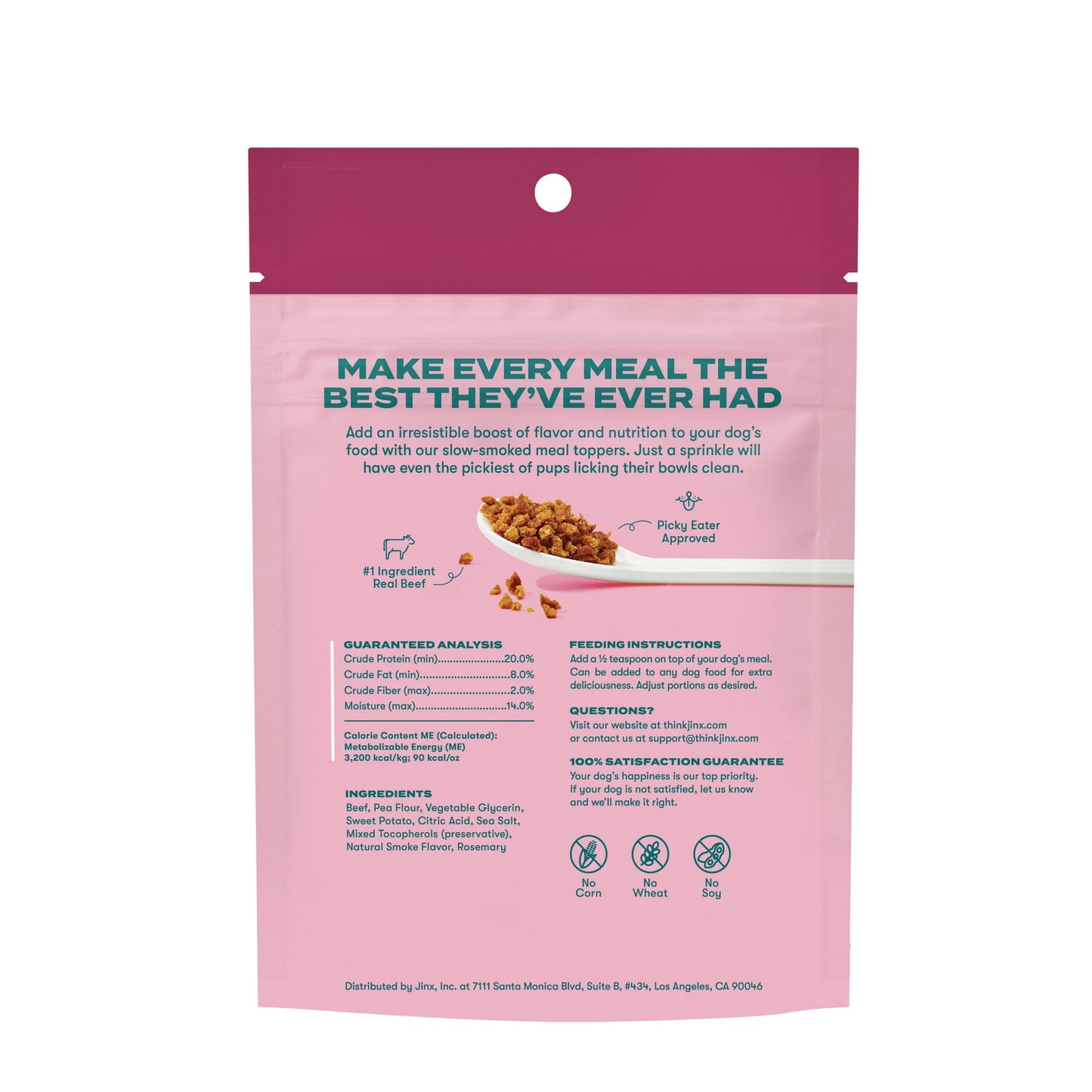 (2 pack) Jinx Crumbles Beef Recipe Flavor-Boosting Natural Dog Food Topper, 4 oz Bag
