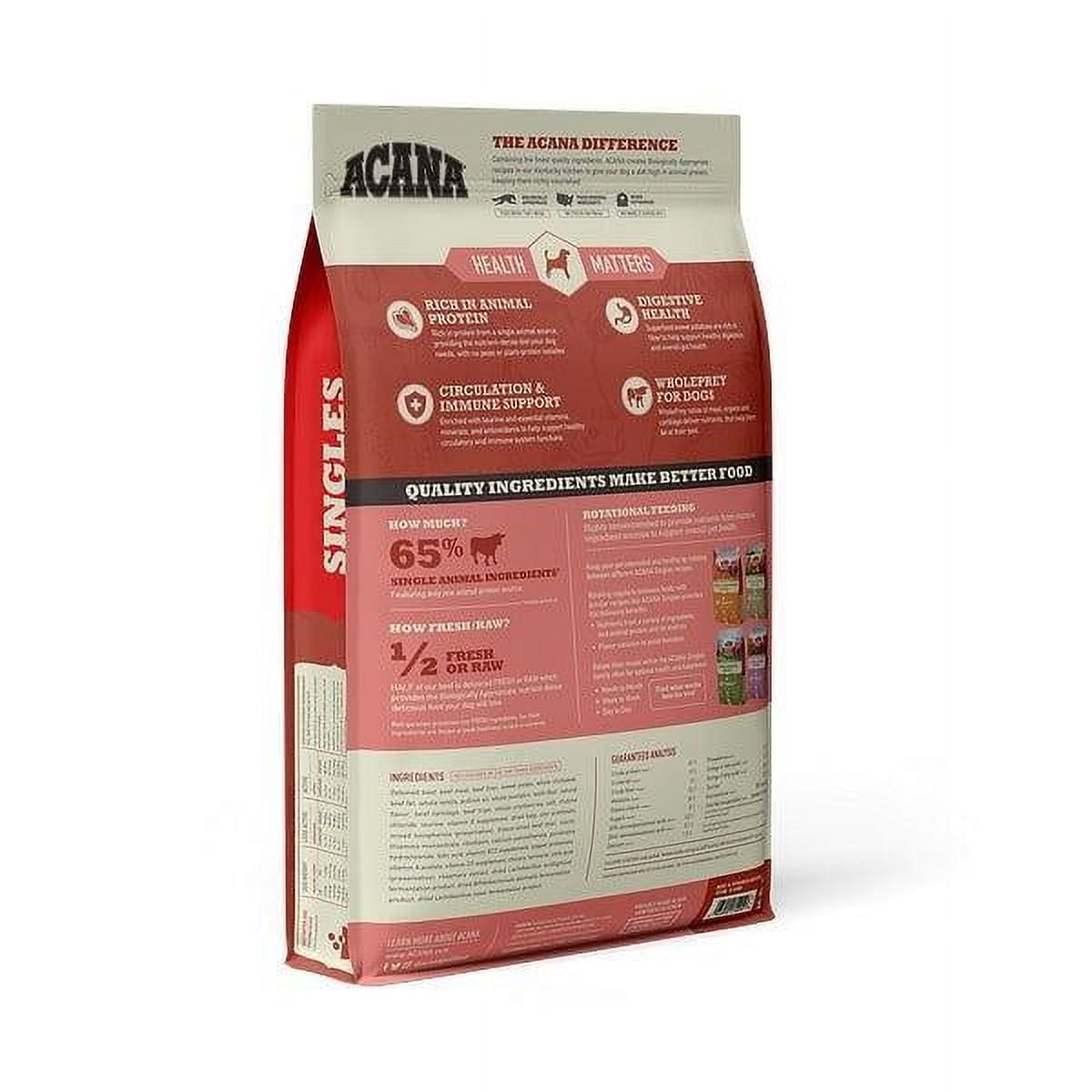 ACANA Singles, Beef and Pumpkin Recipe, Limited Ingredient Diet Dry Dog Food 25 lb