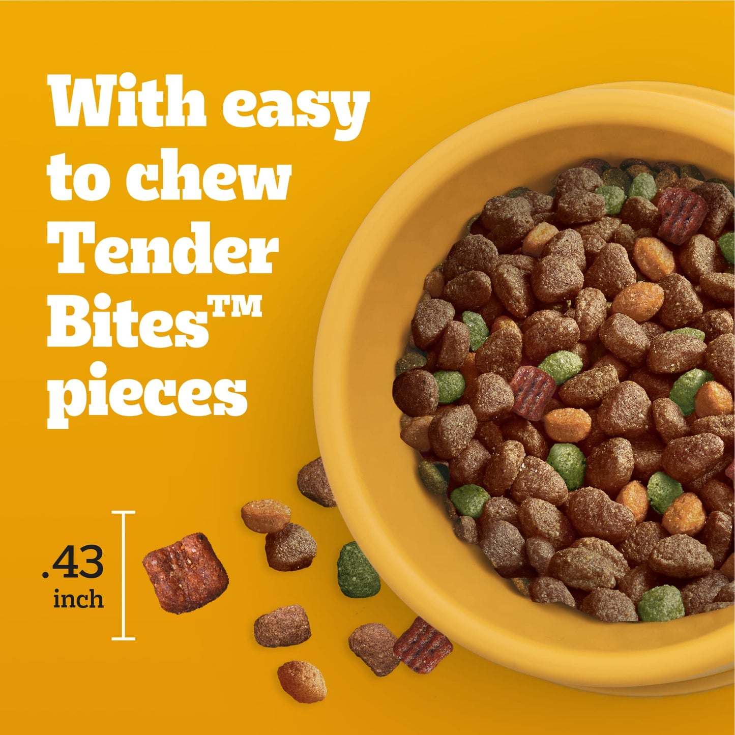 Pedigree With Tender Bites Complete Nutrition Adult Dry Dog Food Chicken & Steak Flavor Dog Kibble, 30 Lb Bag