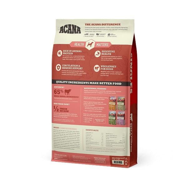 ACANA Singles, Beef and Pumpkin Recipe, Limited Ingredient Diet Dry Dog Food 25 lb