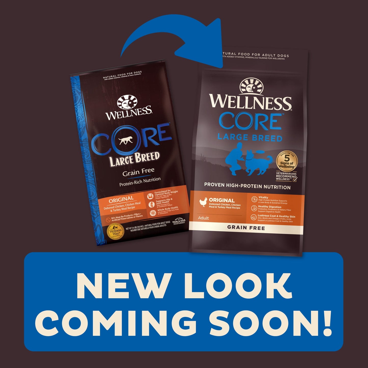 Wellness CORE Natural Grain Free Dry Dog Food, Large Breed Recipe, 26-Pound Bag