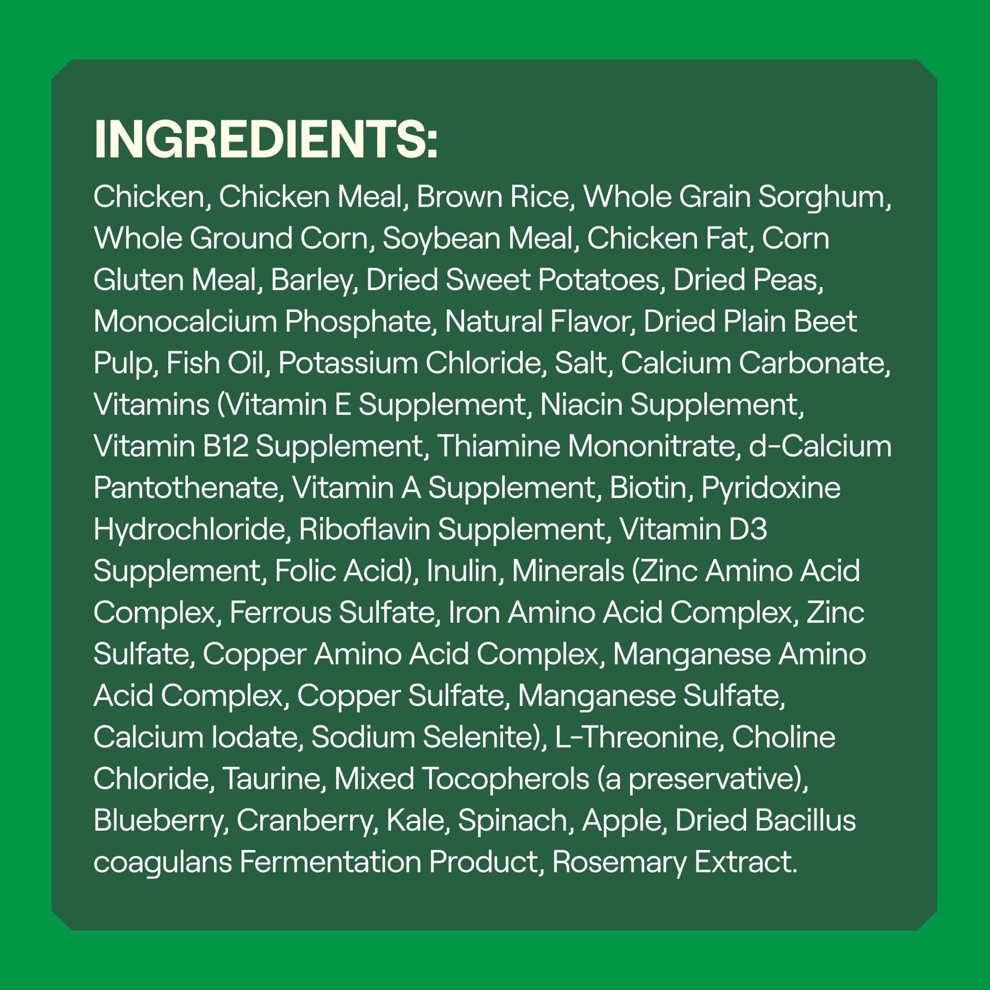 Goodlands Cage-Free Chicken & Vegetable Flavor, Dry Adult Dog Food with Probiotics, 14 lb Bag