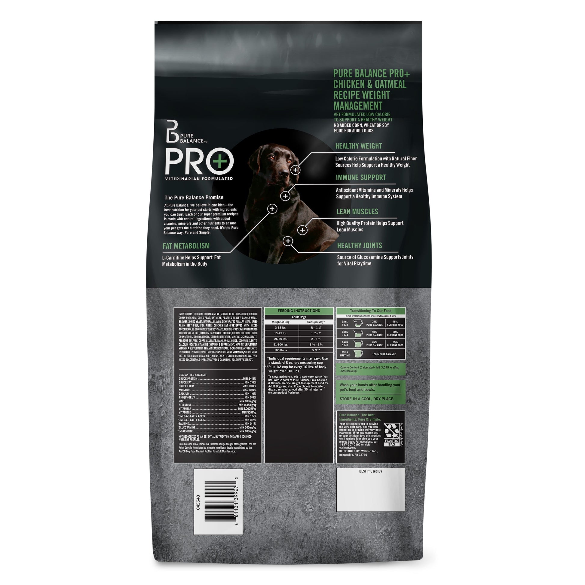 Pure Balance Pro+ Weight Management Chicken & Oatmeal Recipe Dry Dog Food, 8 lbs