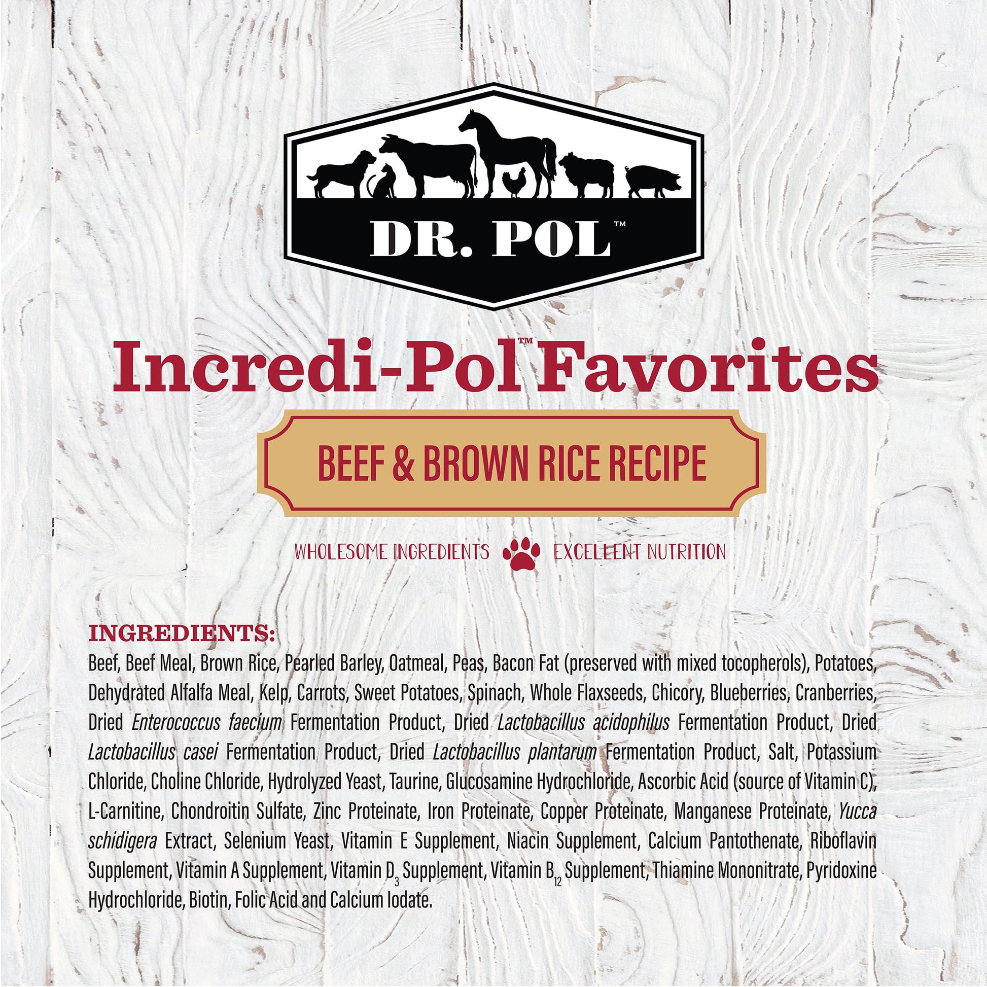 Dr. Pol Incredi-Pol Favorites Beef and Brown Rice Recipe Dog Food - 6lb