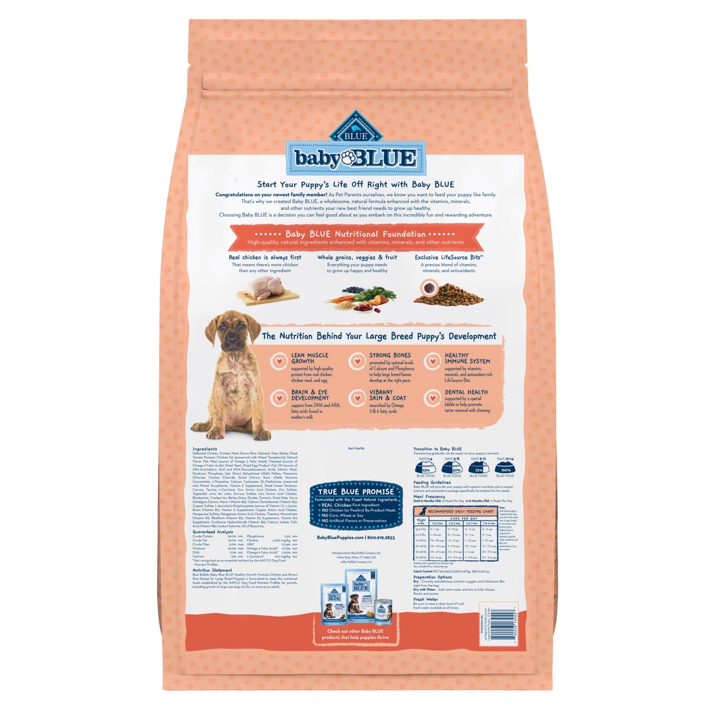 Blue Buffalo Baby BLUE Large Breed Puppy Dry Dog Food, Chicken & Brown Rice, 24-lb. Bag