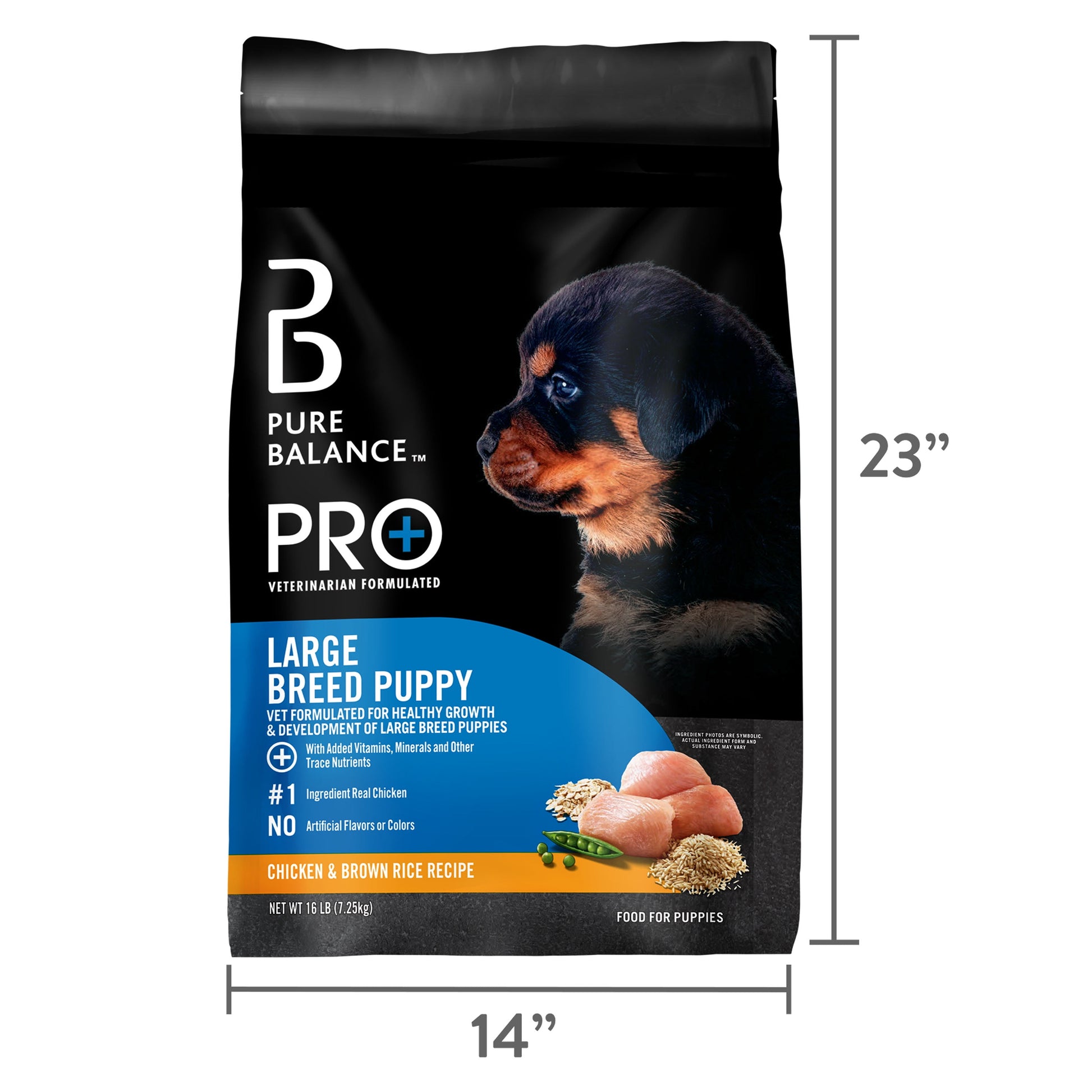 Pure Balance Pro+ Chicken and Brown Rice Large Breed Puppy Food, 16 lbs