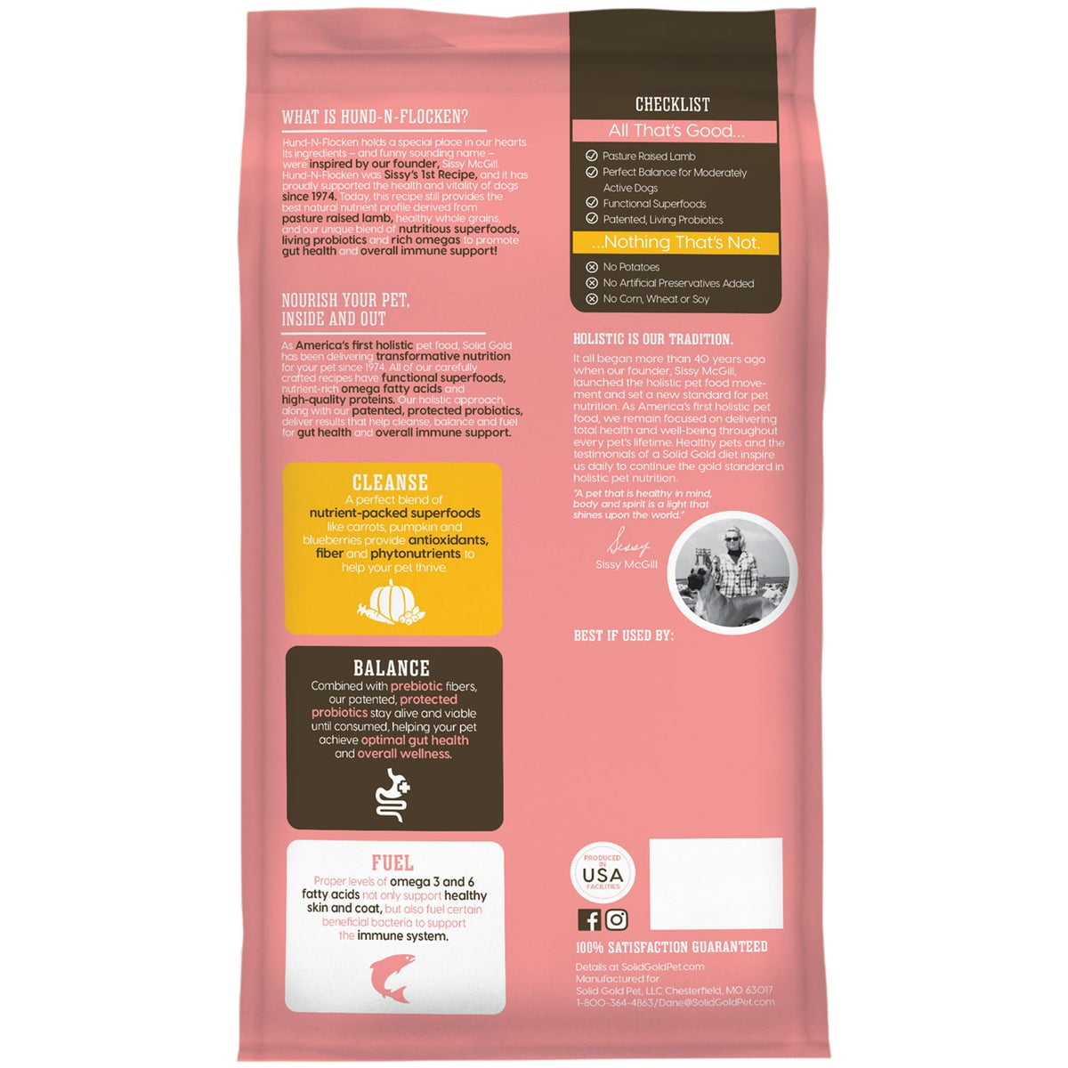 Solid Gold Hund-N-Flocken Dog Food, Lamb 4lb