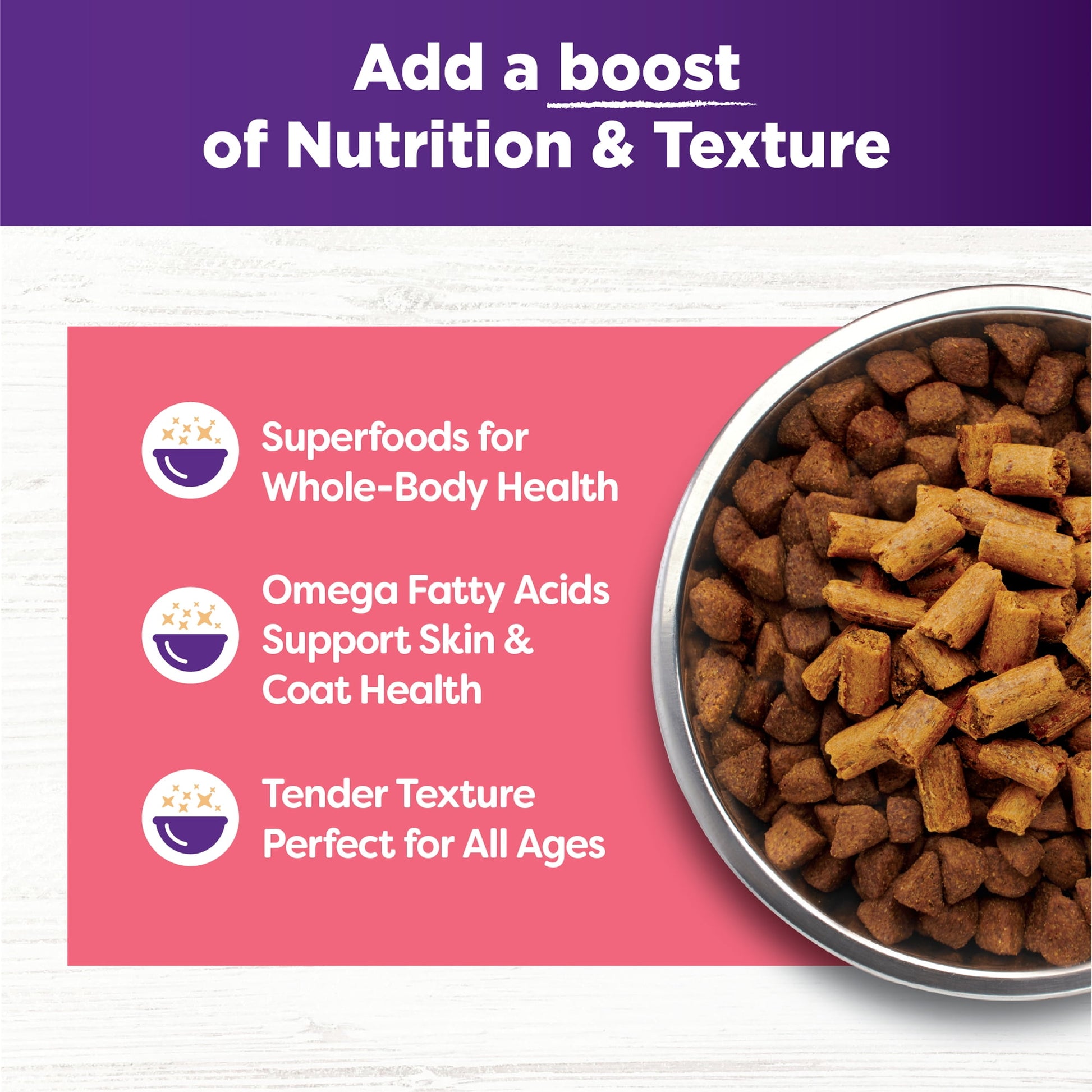 Wellness Bowl Boosters Tender Toppers, Healthy Grain Free Dog Food Topper, Lamb & Salmon Recipe, 8 Ounce Bag