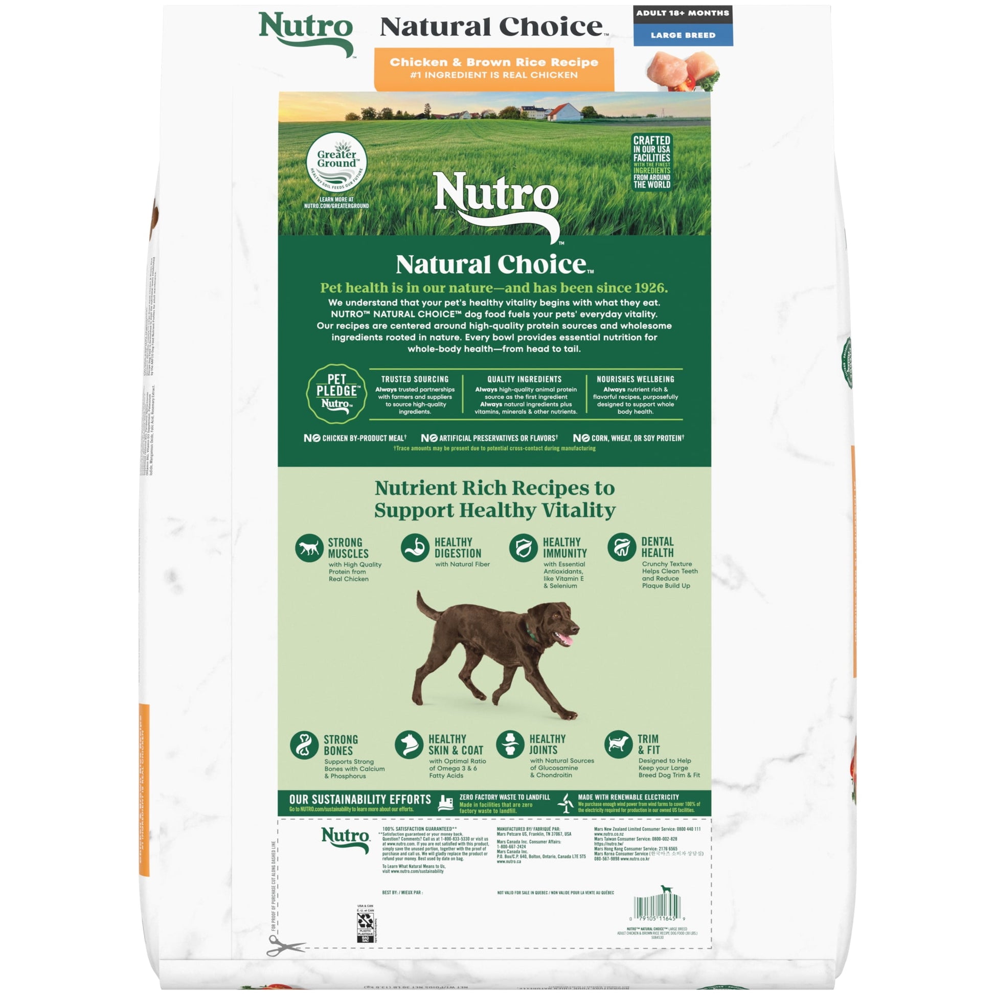 Nutro Natural Choice Adult Large Breed Dry Dog Food, Chicken and Brown Rice Recipe, 30 Lb