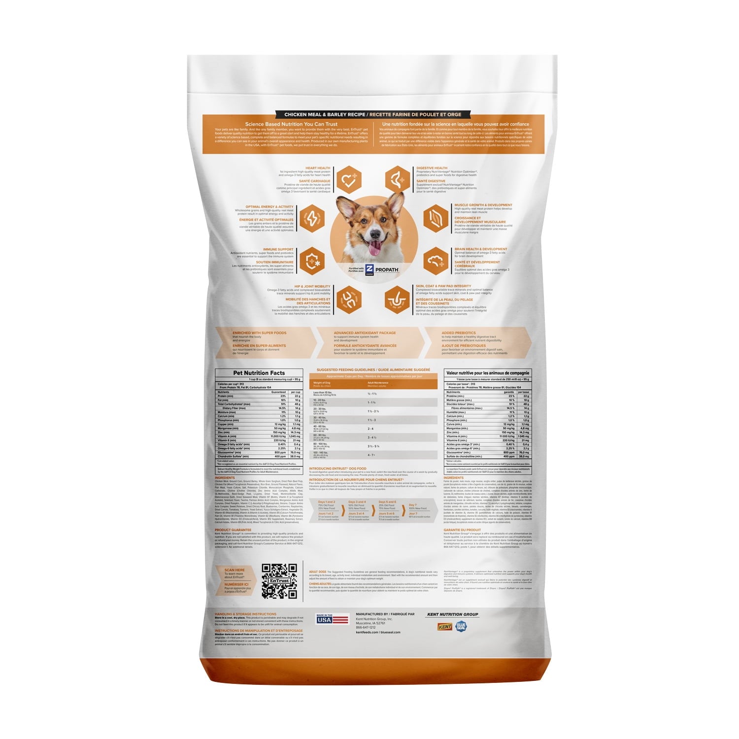 EnTrust Premium Adult Dog Food for Weight Control Chicken Meal and Barley Recipe 33lbs