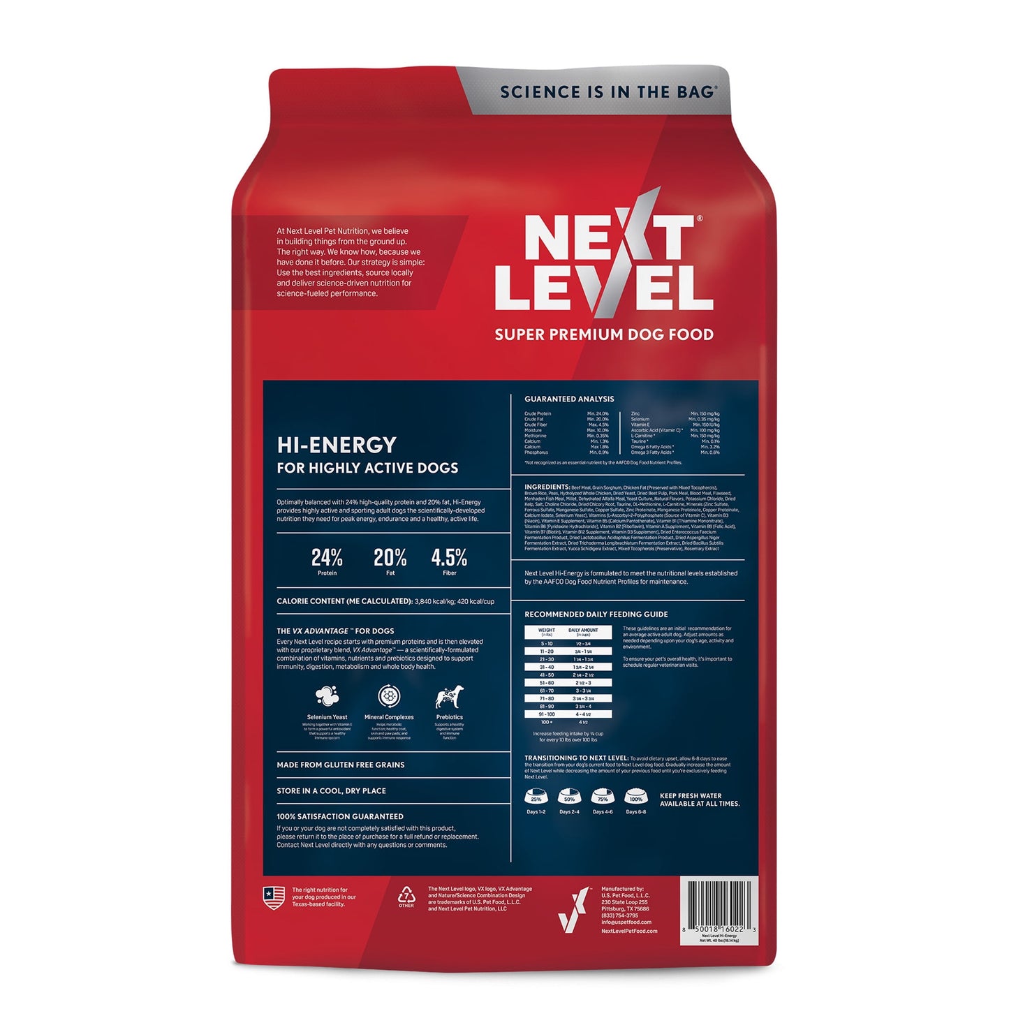 Next Level Hi-Energy Dry Dog Food, 40 lbs