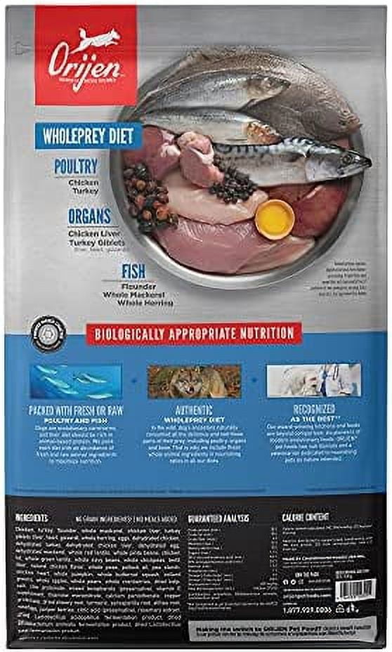 ORIJEN Dog Original Recipe, 25lb, High-Protein Grain-Free Dry Dog Food, Packaging May Vary Grain-Free Food Original 25 Pound (Pack of 1)