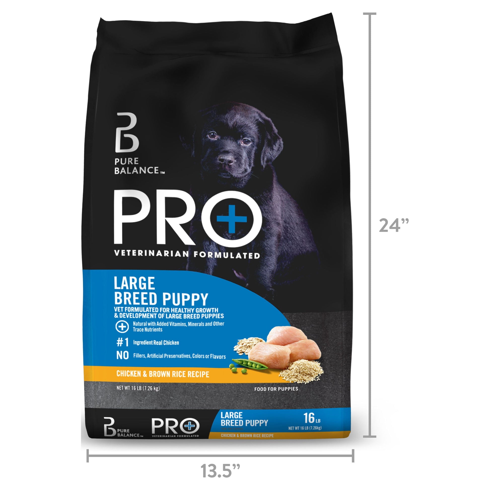 Pure Balance Pro+ Chicken and Brown Rice Large Breed Puppy Food, 16 lbs