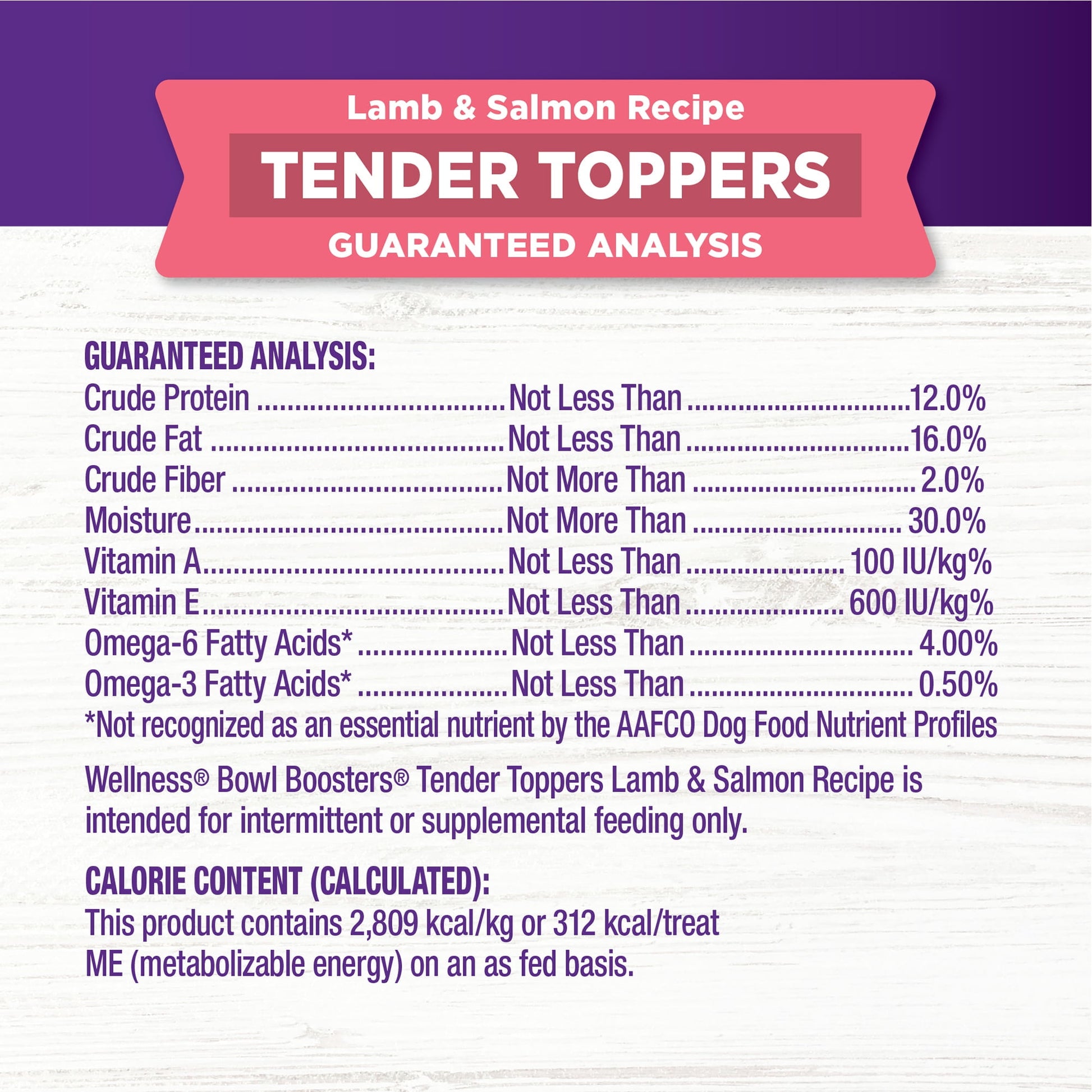 Wellness Bowl Boosters Tender Toppers, Healthy Grain Free Dog Food Topper, Lamb & Salmon Recipe, 8 Ounce Bag