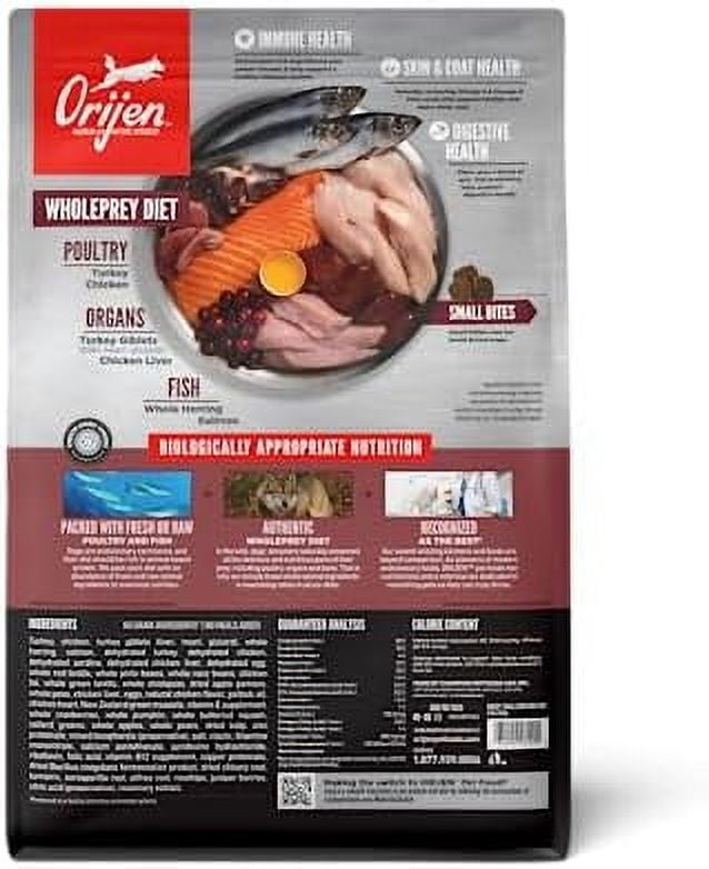 ORIJEN Dog Small Breed Recipe, 4lb, High-Protein Grain-Free Dry Dog Food, Packaging May Vary