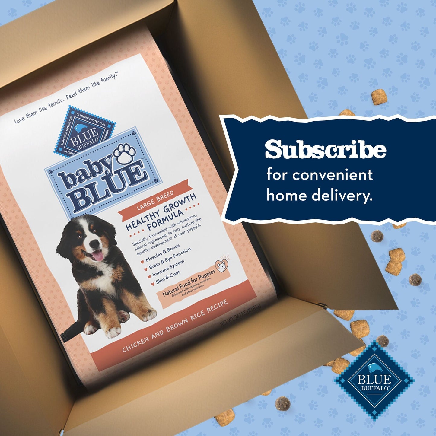 Blue Buffalo Baby BLUE Large Breed Puppy Dry Dog Food, Chicken & Brown Rice, 24-lb. Bag