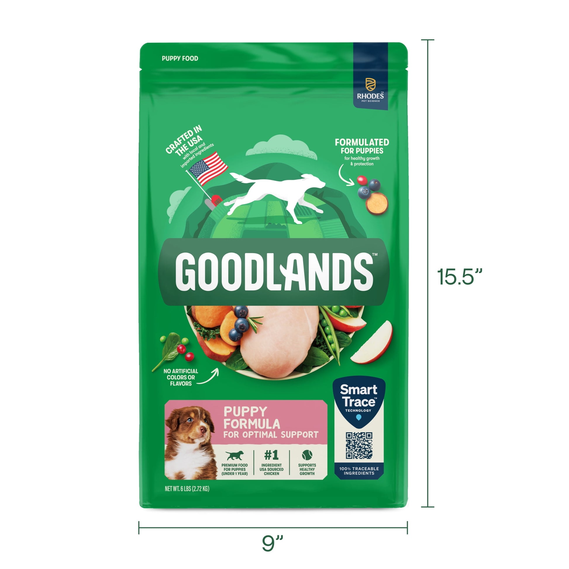Goodlands Cage-Free Chicken Flavor, Dry Small Dog Food with Probiotics, 6 lb Bag