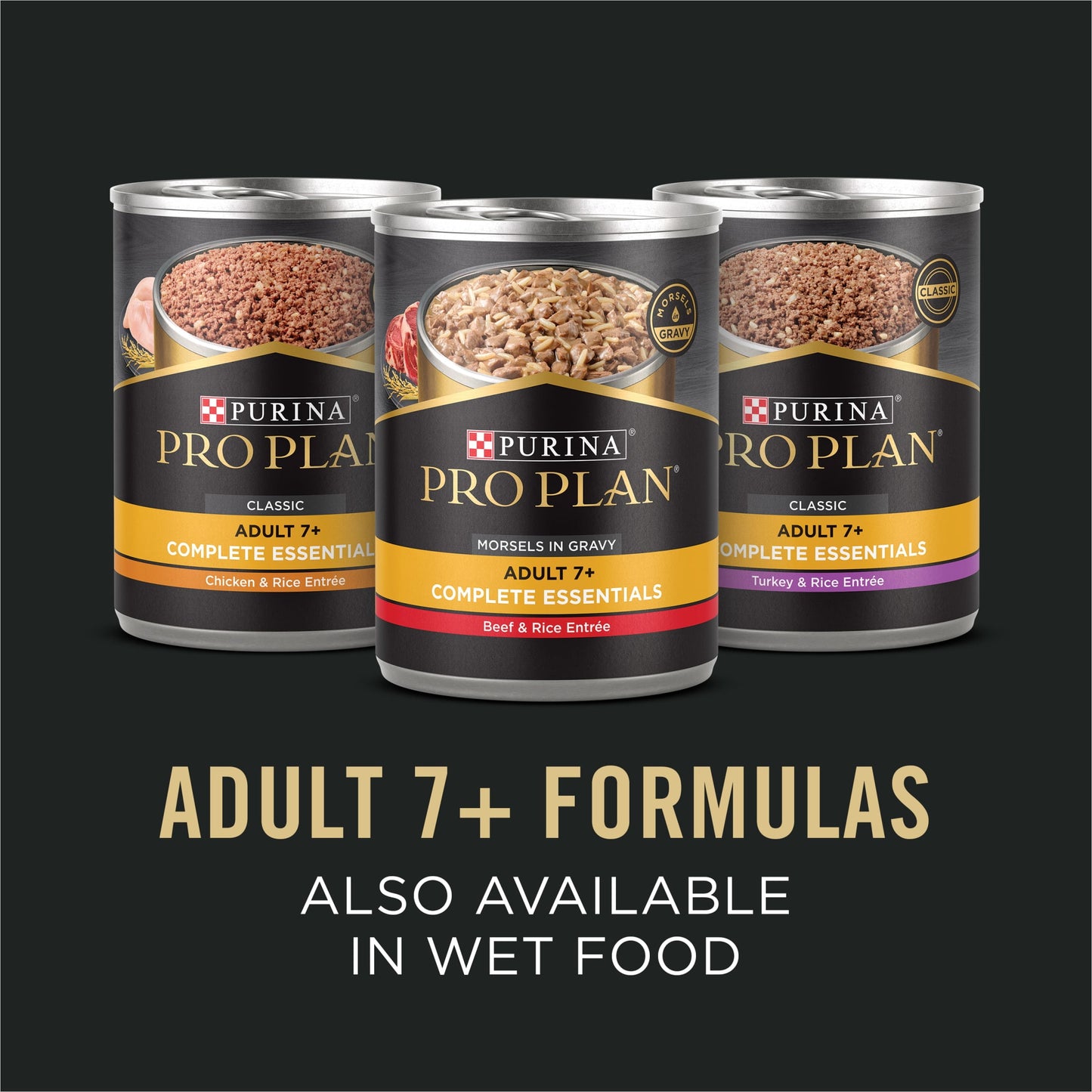 Purina Pro Plan Adult 7 Plus Complete Essentials Shredded Blend Beef and Rice Formula High Protein Dog Food for Senior Dogs, 18 lb Bag