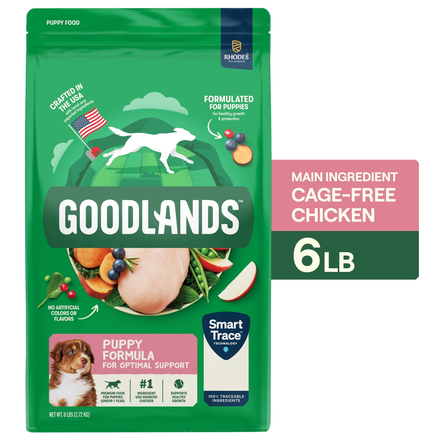 Goodlands Cage-Free Chicken Flavor, Dry Small Dog Food with Probiotics, 6 lb Bag