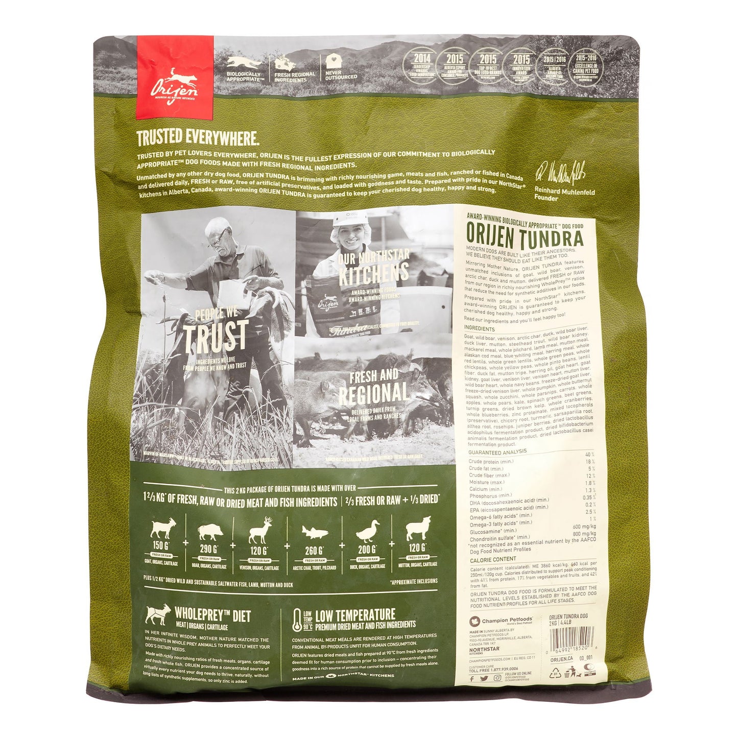Orijen Tundra Biologically Appropriate Goat, Boar, Venison, Duck, Mutton & Char Dry Dog Food, 4 lb