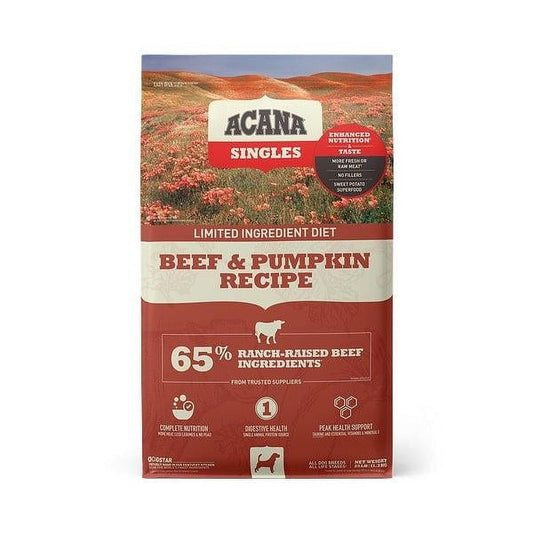 ACANA Singles, Beef and Pumpkin Recipe, Limited Ingredient Diet Dry Dog Food 25 lb