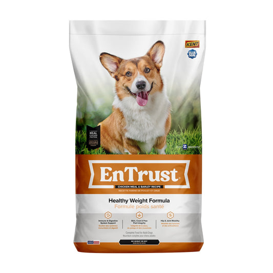 EnTrust Premium Adult Dog Food for Weight Control Chicken Meal and Barley Recipe 33lbs