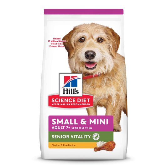 Hill's Science Diet 7+ Senior Vitality Chicken & Rice Dry Dog Food, 12.5lb Bag