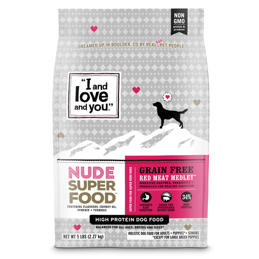 "I and love and you" Nude Food Red Meat Medley Dry Dog Food, 5 lb Bag