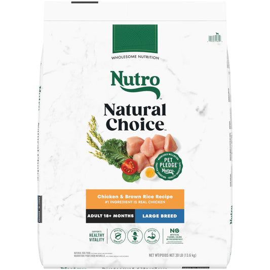 Nutro Natural Choice Adult Large Breed Dry Dog Food, Chicken and Brown Rice Recipe, 30 Lb