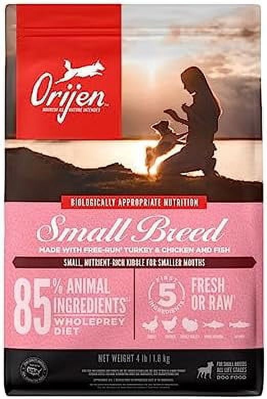ORIJEN Dog Small Breed Recipe, 4lb, High-Protein Grain-Free Dry Dog Food, Packaging May Vary