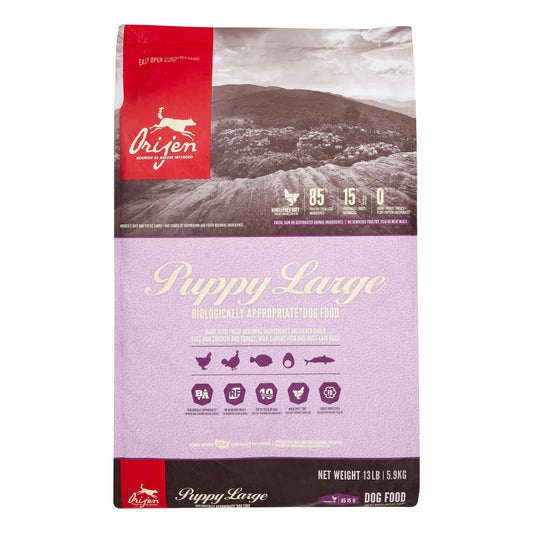Orijen Biologically Appropriate Grain-Free Chicken, Turkey, & Fish Large Breed Puppy Dry Dog Food, 13 lb