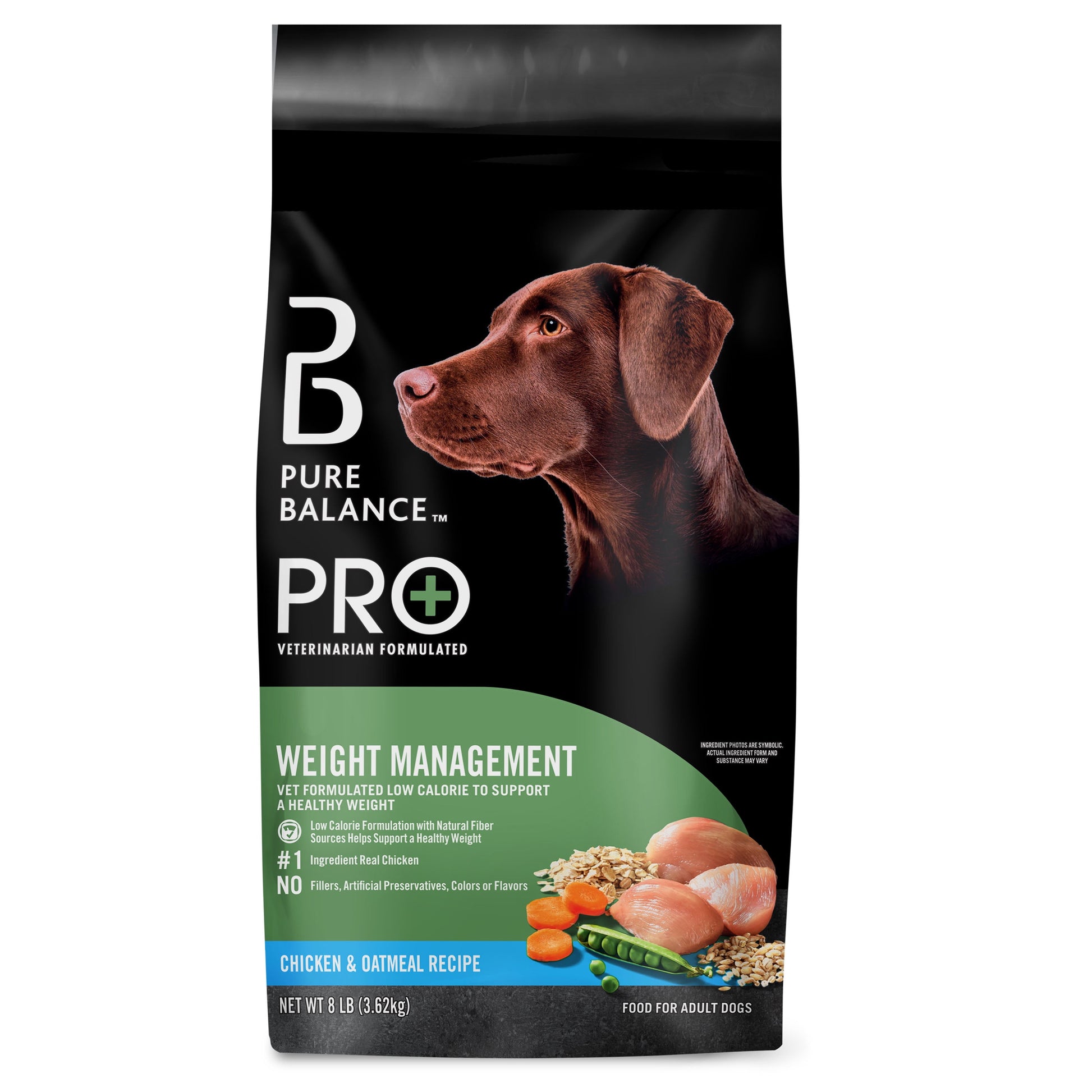 Pure Balance Pro+ Weight Management Chicken & Oatmeal Recipe Dry Dog Food, 8 lbs