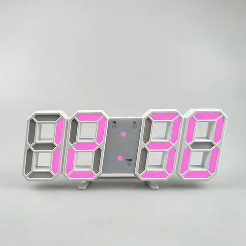 3D Digital Alarm Clock Wall LED Clock Desk Alarm Clock with