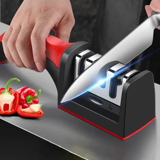 Knife Sharpener Handheld Multi-function 3 Stages Type Quick Sharpening