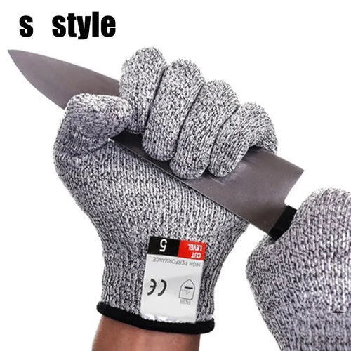 A Pair Anti Cut Proof Gloves Hot Sale Grey Black Anti Cut Level 5