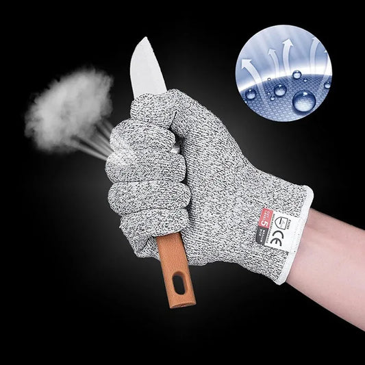 A Pair Anti Cut Proof Gloves Hot Sale Grey Black Anti Cut Level 5