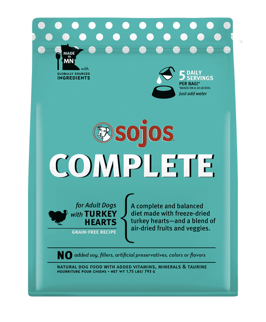 Sojos Complete Turkey Recipe Adult Grain-Free Freeze-Dried Raw Dog Food, 1.75 Pound Bag