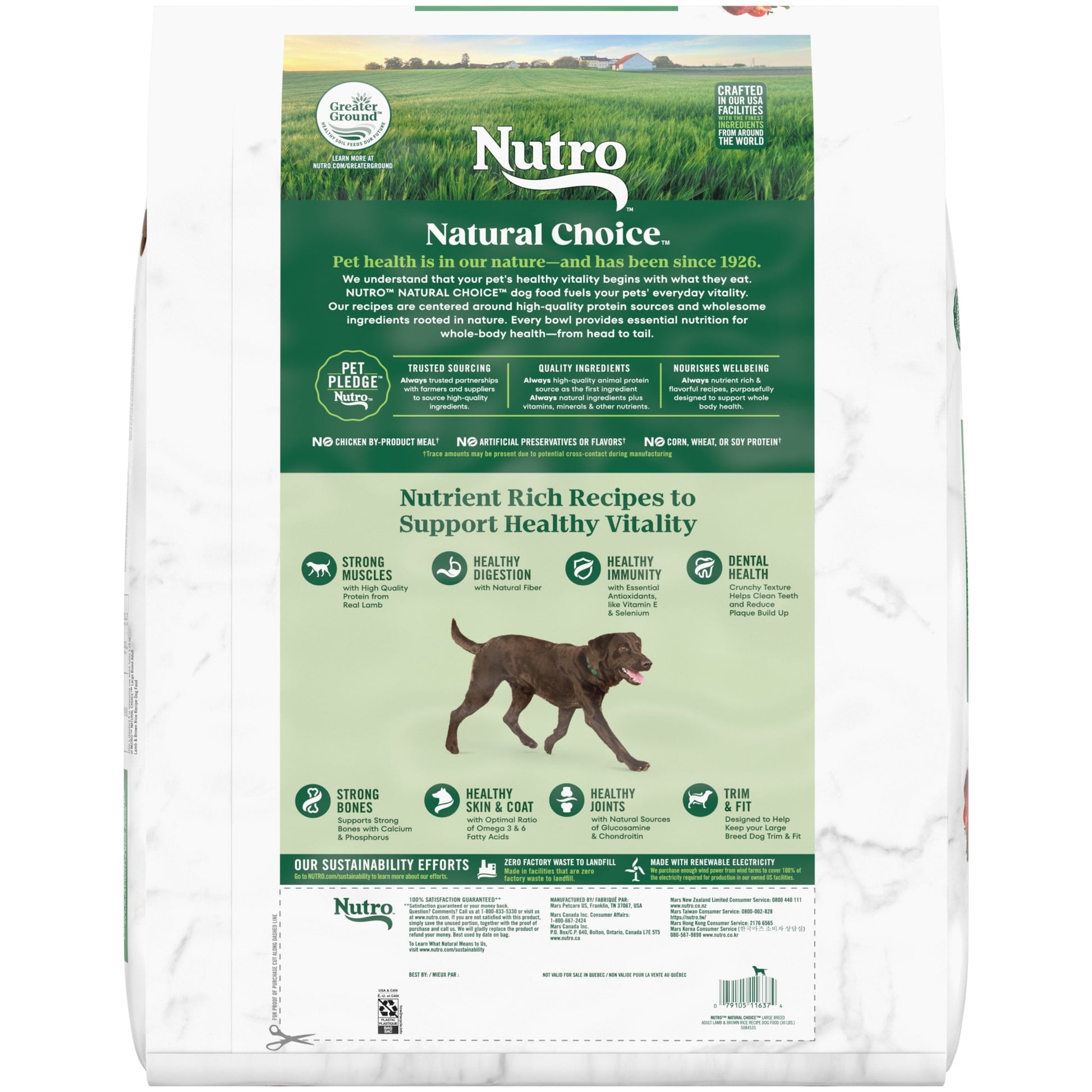Nutro Natural Choice Adult Large Breed Dry Dog Food, Lamb And Brown Rice Recipe, 30 Lbs.