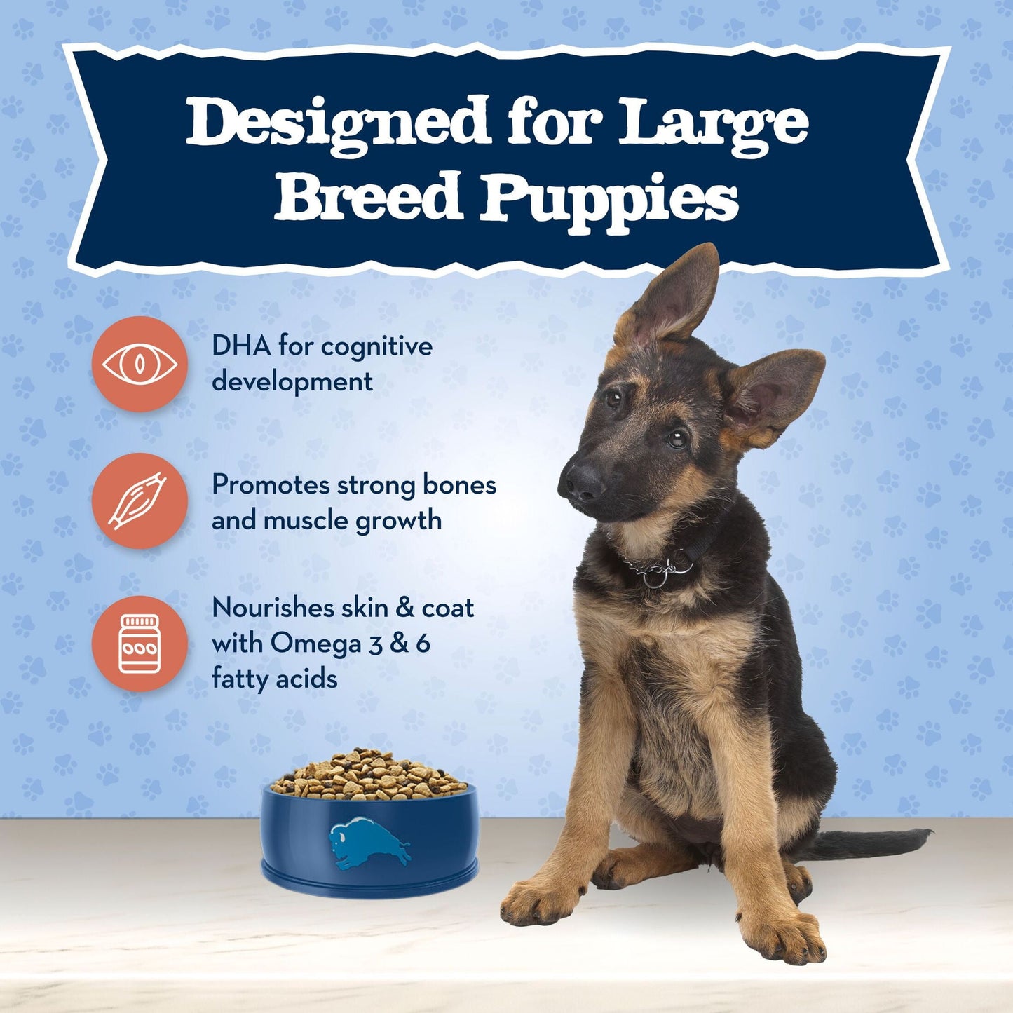 Blue Buffalo Baby BLUE Large Breed Puppy Dry Dog Food, Chicken & Brown Rice, 24-lb. Bag