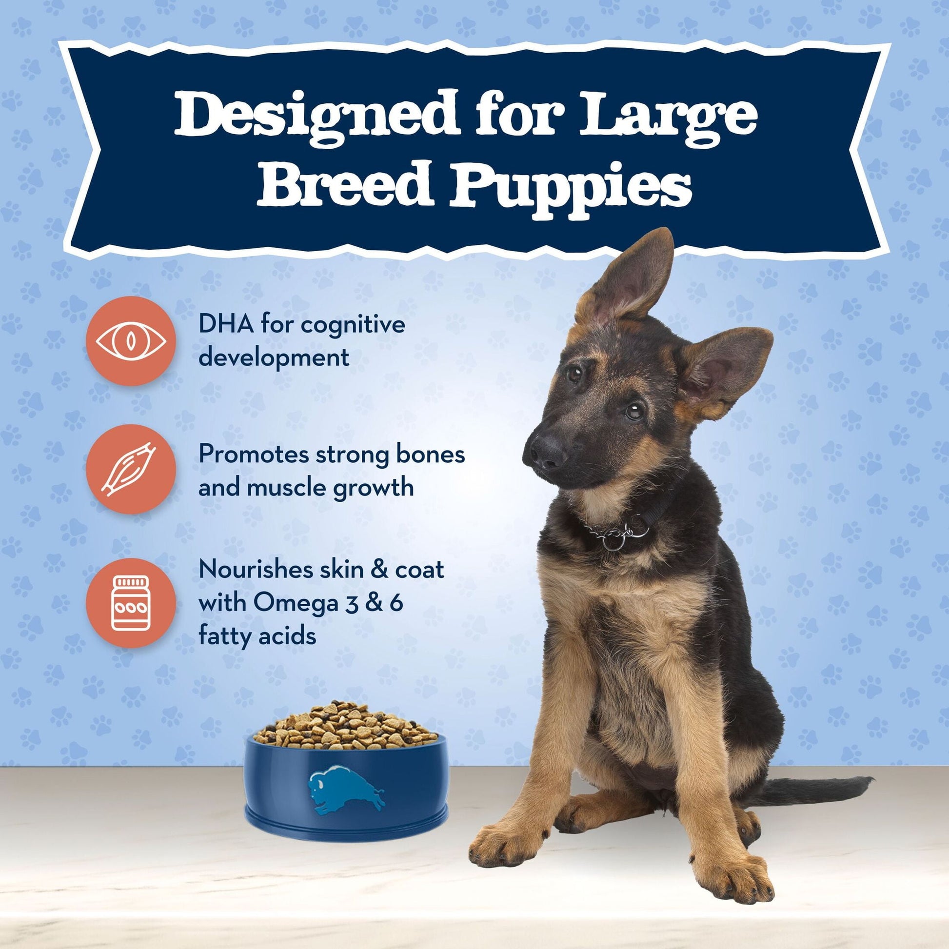 Blue Buffalo Baby BLUE Large Breed Puppy Dry Dog Food, Chicken & Brown Rice, 24-lb. Bag
